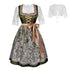 „Waldtraum“ 3-teiliges Dirndl-Set in Rauchgrün – inkl. Bluse & Schürze | Festliches Trachtenkleid